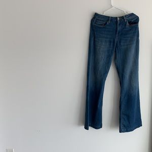 Deep blue forever21 long wide bottom  jeans.
